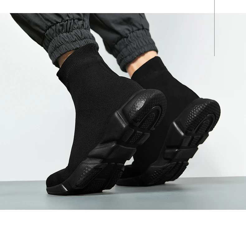 2025, schwarze High-Top-Sneaker für Herren und Damen, klassische Designer-Strick-Freizeit-Sneaker für Herren, modische, bequeme Slip-on-Sportschuhe für Damen – Detail 25