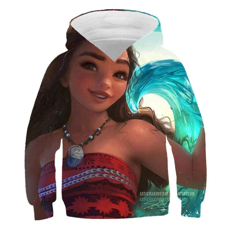 

Fashion Princess Moana Hoodies Teen Girl Boy 3D Printed Sweatshirt Children Hoodie Loose Pullover Autumn Kids Clothes Streetwear