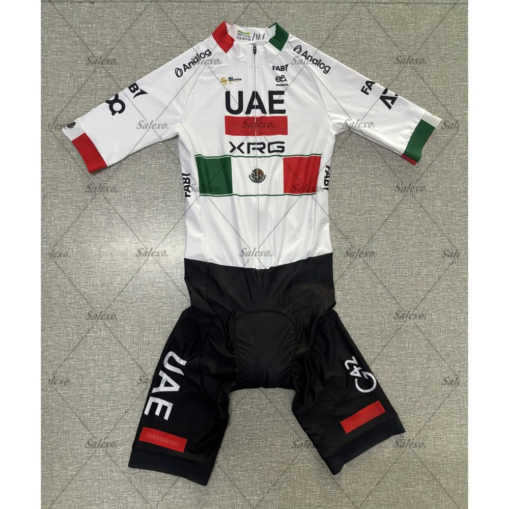 

LASER CUT 2026 Skinsuit UAE Team XRG Mexico SHORT Sleeved Jumpsuit One Piece Bodysuit Cycling Jersey Bike Maillot Ropa Ciclismo