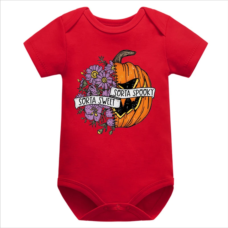 Spooky Bodysuit Fashion Halloween Pumpkin Baby Girl Clothes Halloween Newborn Clothes Pumpkin Baby Onesie m