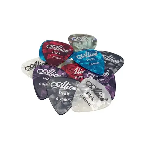 앨리스 기타 추천 6pcs 셀룰로이드 중재자 두께 0.46 0.71 0.81 0.96 1.20 1.50mm 일렉트릭 어쿠스틱 기타 액세서리