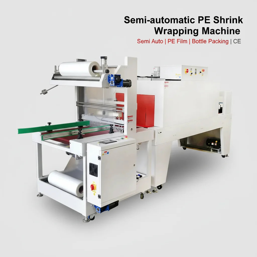 Semi-Automatic PE Shrink Film Wrapping Machine for Mineral Water Bottle