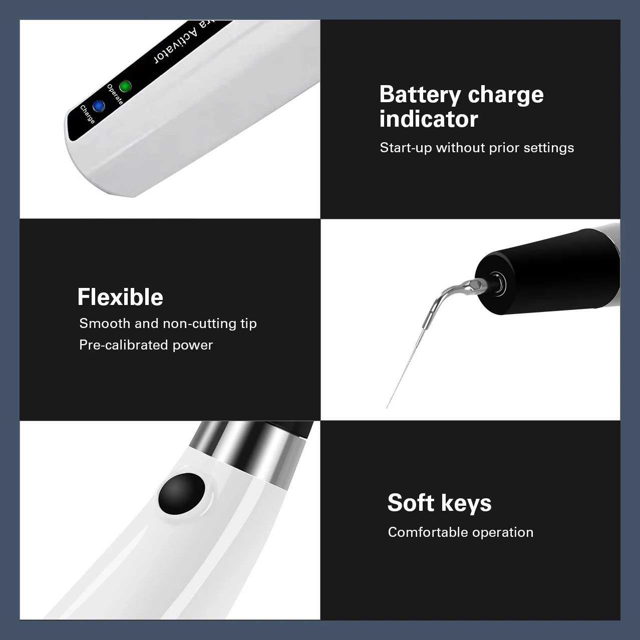 New LED Den tal Wireless Ultrasonic Activator Endo Ultra Activator Ultrasonic Washing Tooth with 6 Tips dent istry Tools