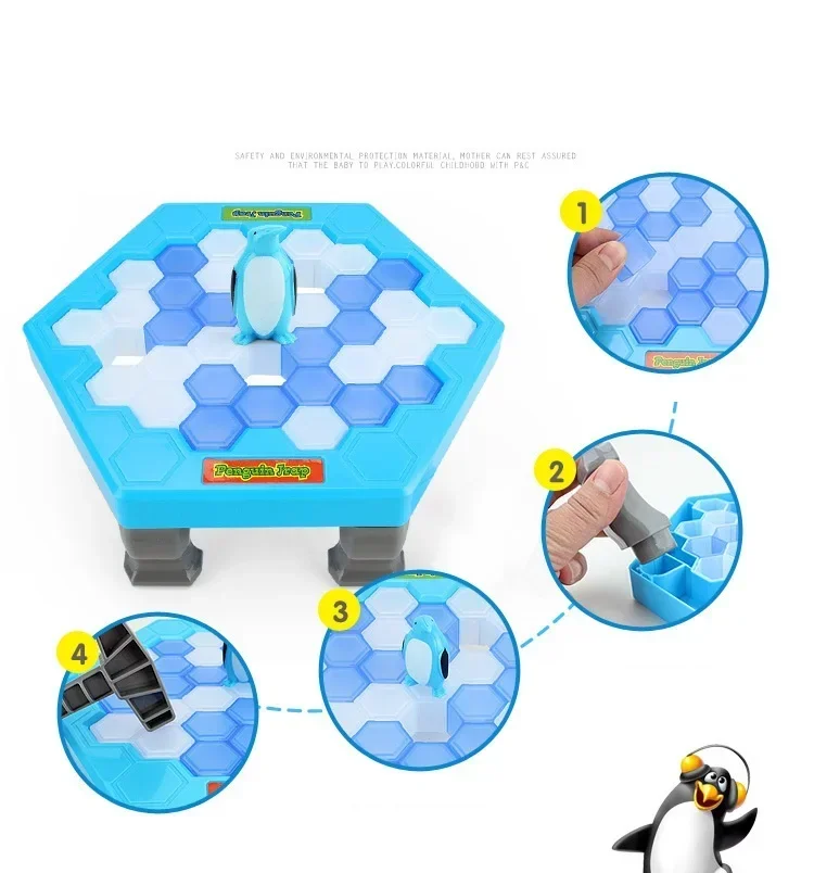 Experience a thrilling parent child penguin rescue game Break ice blocks to save adorable mini penguins perfect family fun