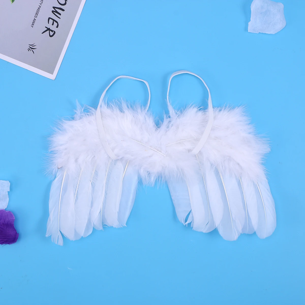 

Angel Wings White Baby Photo Prop Kids Masquerade Party Accessory Children's Costume Birthday Decoration Role Play Set