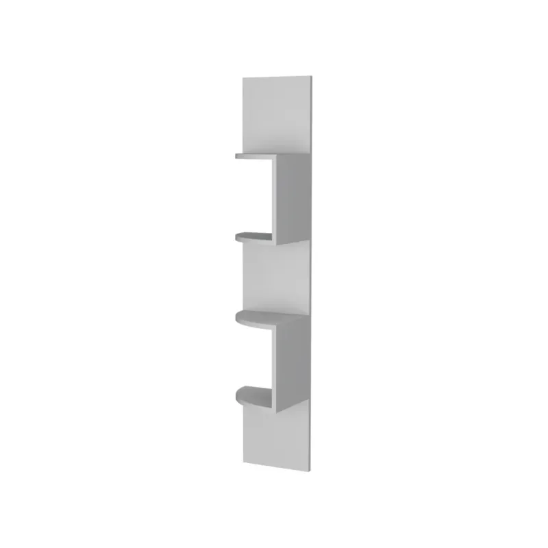 White All-Wall Floating Shelf Corner Mounted Modern Minimalist Design for Storage Display in Living Room Bedroom and Office