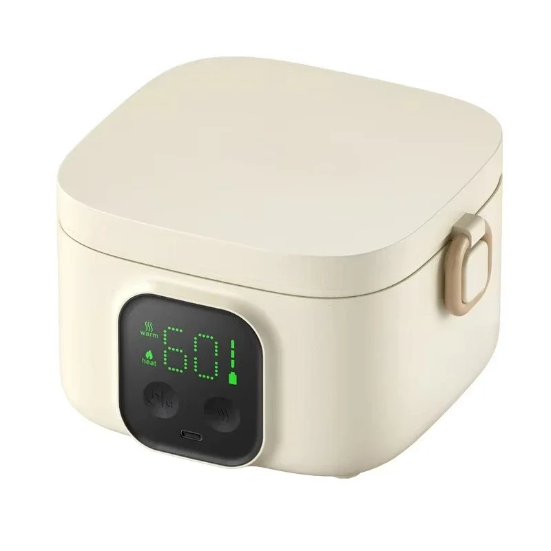 Portable rechargeable electric wireless heating baby insulation lunch box stainless steel family travel bento box