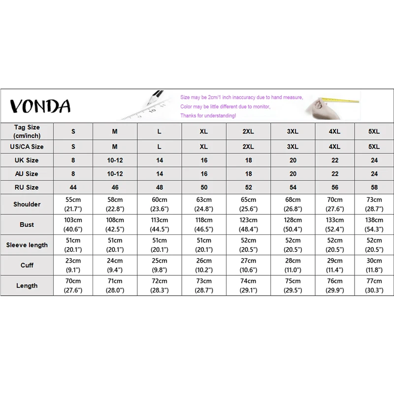 VONDA Fashion Floral Embroidery Shirts Women Long Sleeve Lapel Elegant Blouses Spring Casual Loose Tunic Tops Vintage Blusas