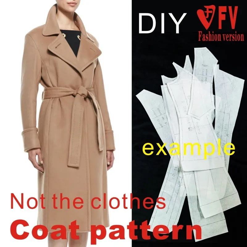 Clothing DIY Overcoat Sewing Pattern Coat Sewing Template Cutting drawing BFY-38