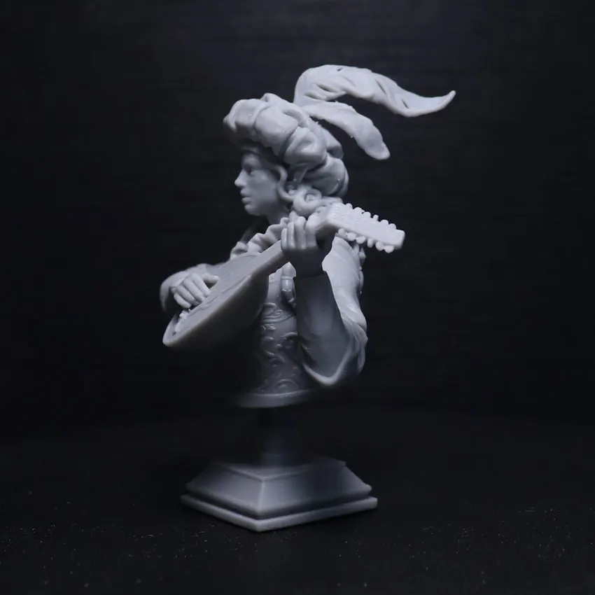 The Lute Player Girl Bust Resin Model Kits  Figurine Unpainted No Color 1472