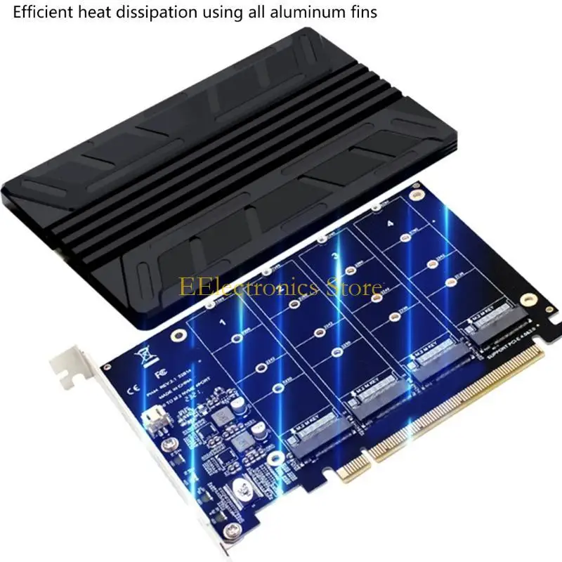 B03C بالوعة الحرارة من سبائك الألومنيوم لمبرد بطاقة توسيع صفيف NVME MKEY SSD