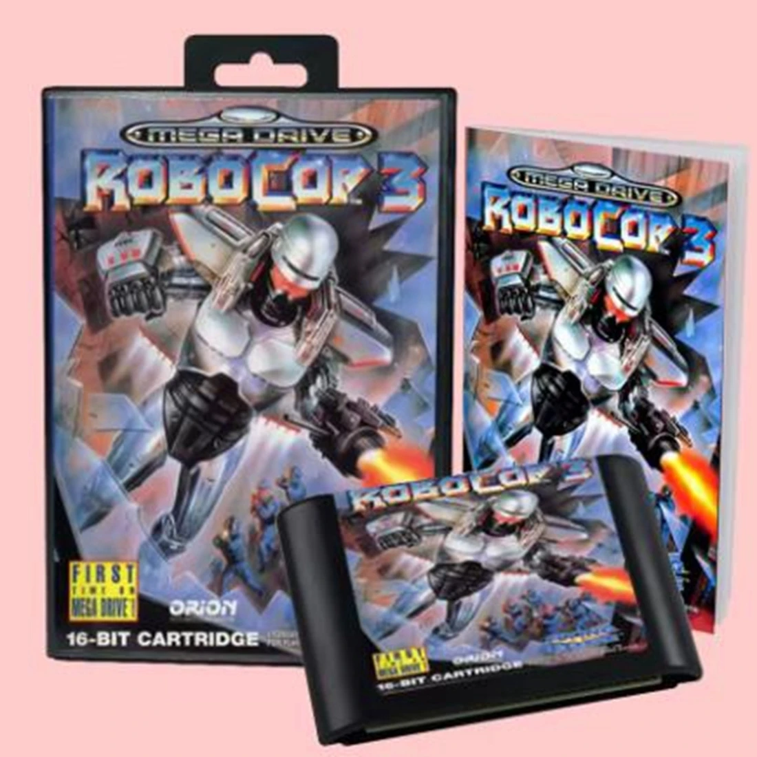 

RoboCop 3 с коробкой и инструкцией для 16-битного игрового картриджа Sega MD для системы Megadrive Genesis