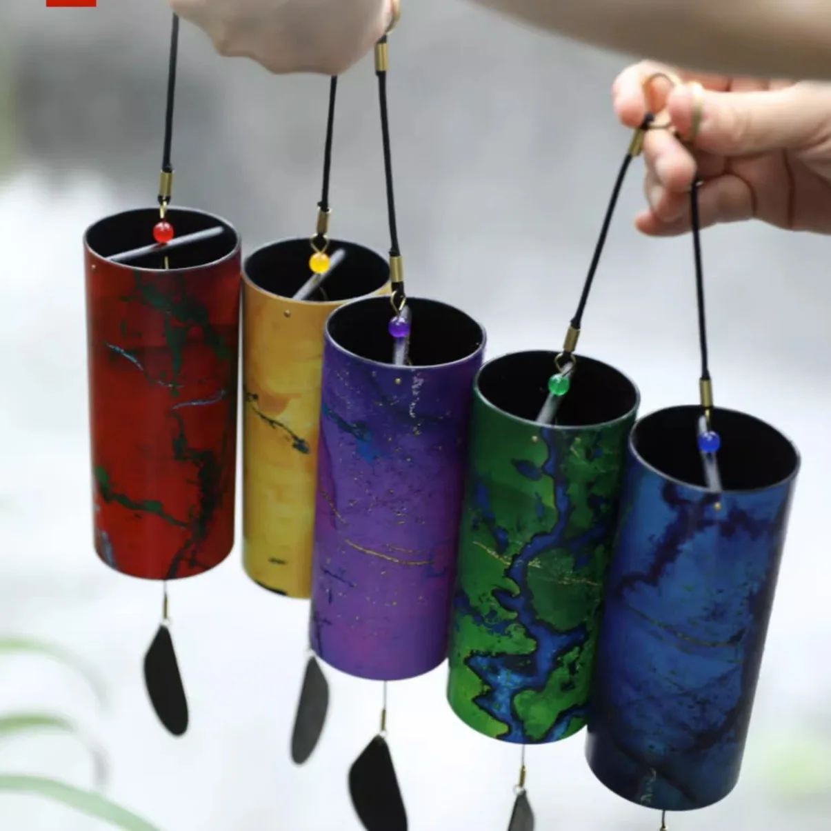 1Pc Instrument Wind Chimes Hand Bell Meditation Healing Singing Bowl Hanging Decoration Ornament