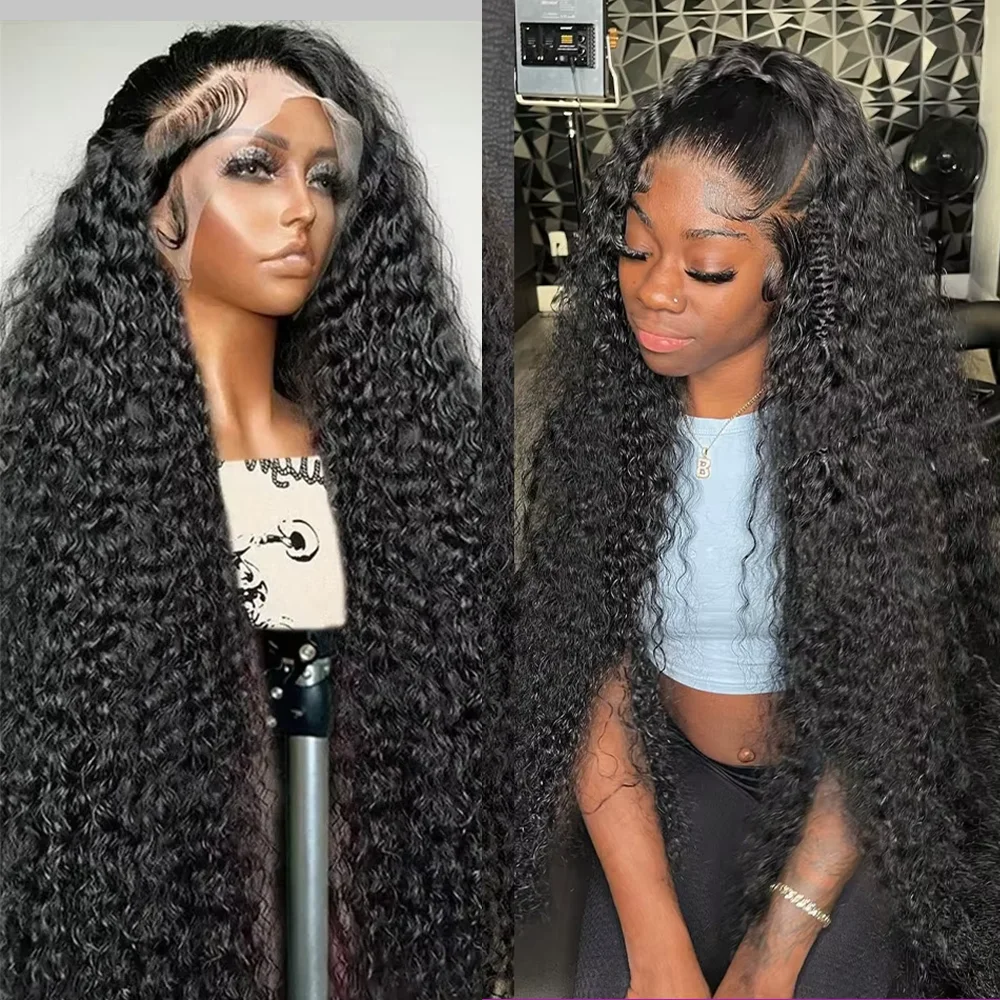 5x7 Glueless 250% Kinky Curly Preplucked Water13x4/13x6 HD Lace Frontal Perücken 4x4 Verschluss