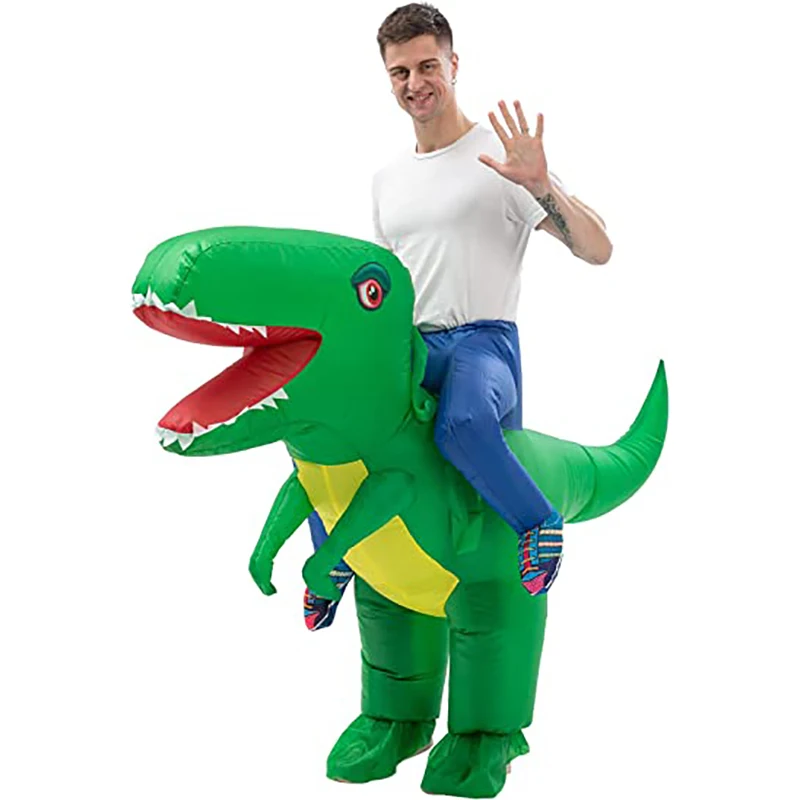 

Dinosaur Costume Adult Funny Blow Up Halloween Ride on Dino T-Rex Inflatable Costumes