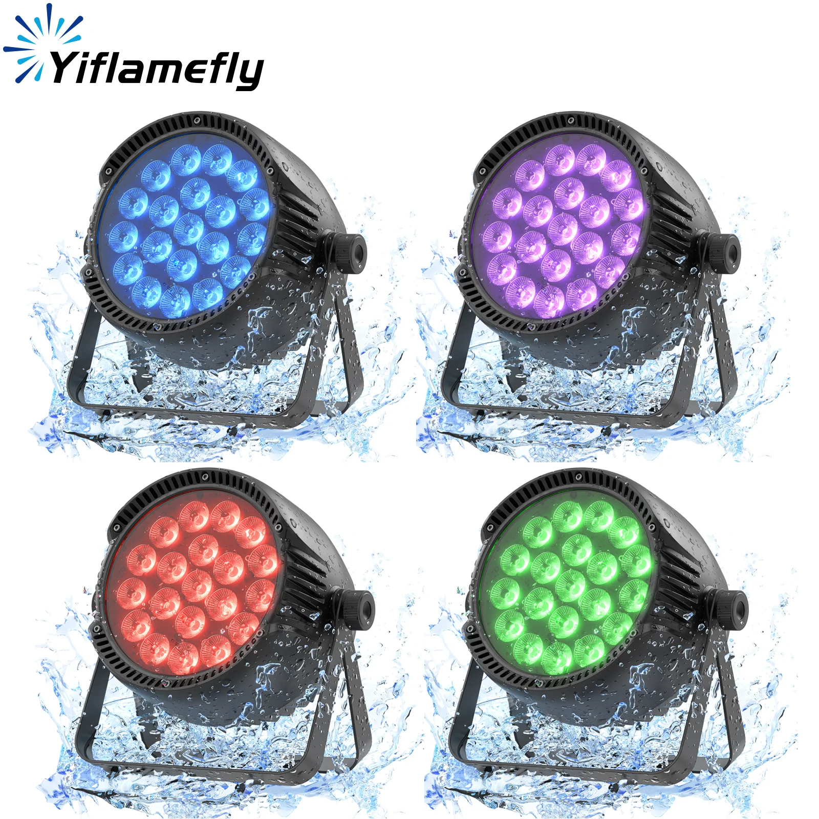 

Yiflamefly 4 шт. 250 Вт IP65 водонепроницаемые номинальные фонари RGBW 20X10 Вт светодиодные уличные сценические светильники DJ Light вечерние стробоскопические прожекторы для Рождества