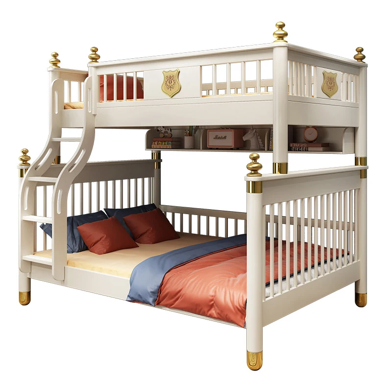 

All solid wood light luxury children's bed All solid wood high and low child and mother bed Child double-layer