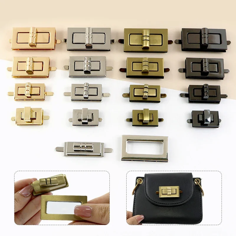 

2/5Sets Metal Rotary Lock Buckle for Women Handbag Replacement Decor Buckles Purse Twist Turn Locks Snap Clasp Crafts Hardware