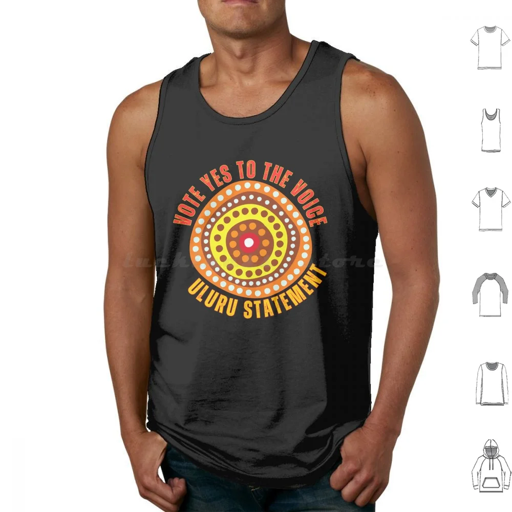 Vote Yes To The Voice-Uluru Statement Tank Tops Print Cotton Indigenous Voice To Parliament Uluru Statement Referendum