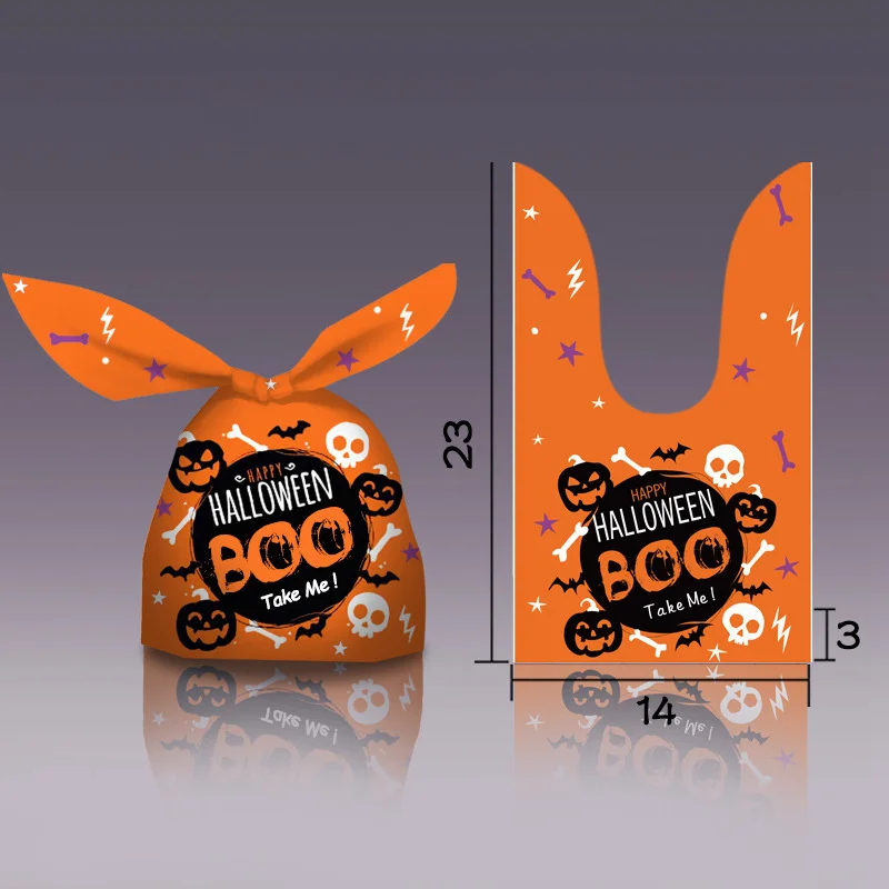 10/20 stücke Halloween Plastiktüten Kaninchen Ohr Süßigkeiten Tasche für Kinder Geschenk Kekse Dessert DIY Verpackung Zubehör Backen Dekor – Detail 6