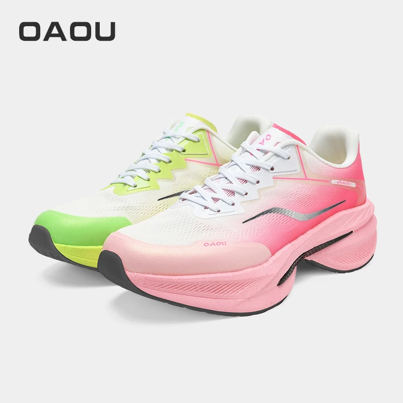 

OAOU Nylon Carbon Board Running Shoes Men's Outdoor Training Shoes Breathable Running Shoes Lightweight Fitness Sports Shoes