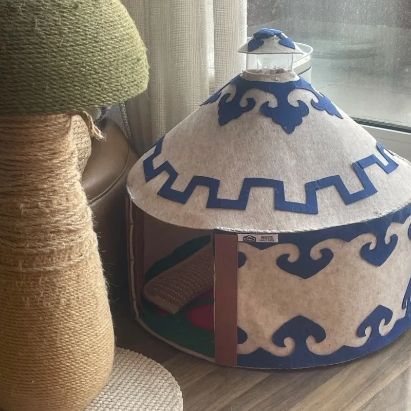 Cama cueva cálida de fieltro para gatos y perros pequeños - imagen 4