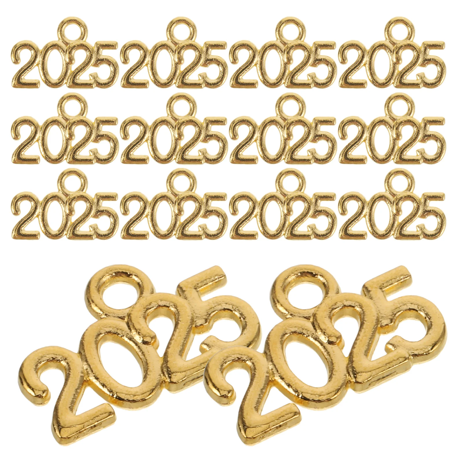 50 قطعة 2025 عدد السنة السحر DIY بها بنفسك خمر سبيكة مجوهرات اكسسوارات للقلائد أساور المعلقات التخرج شرابات معدنية