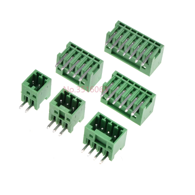 5/10Pcs 15EDG 2.54 mm KF2EDG PCB Screw Terminal Block Connector Right Angle/Straight Needle Plug Pin Header Socket 2/3/4/10 Pin