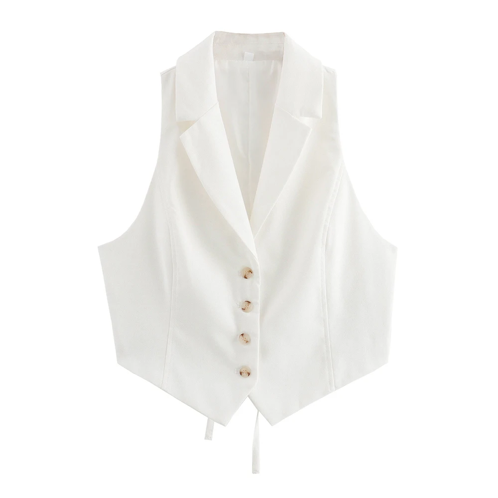 

Трансграничный европейский и американский женский INS сетчатый красный взрывной жилет с открытой спиной