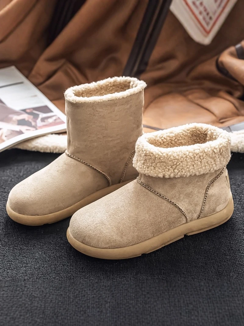 

Men's Winter Snow Boots Fleece Lined Fur Integrated below 40 Degrees Waterproof Anti Slip Cold Resistant Cotton Boots
