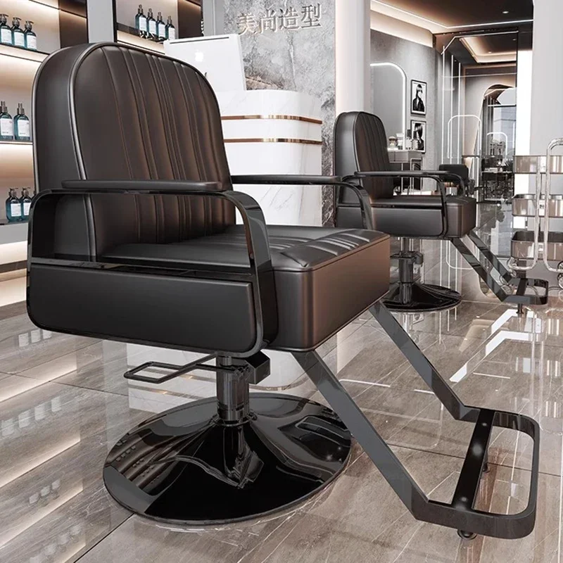 

Nordic Luxury Barber Chairs Modern Simple Style Speciality Perm Barber Chairs Comfort Lift Shave Salon Furniture Cadeiras FYBC