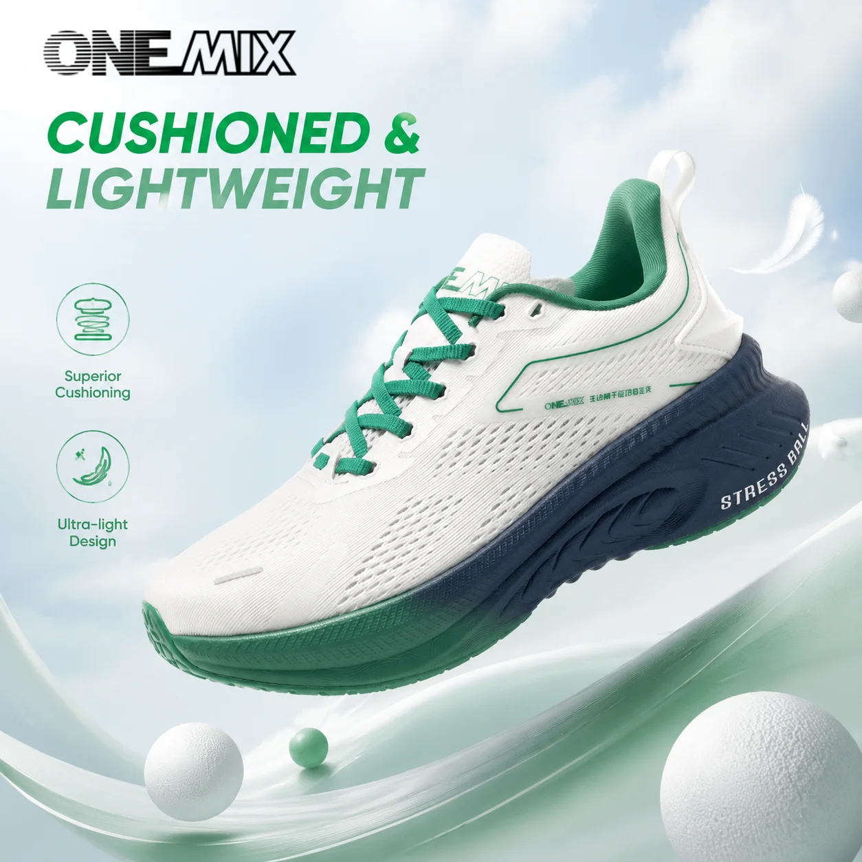 ONEMIX Running Shoes for Men Air Cushion Athletic Breathable Couple Trainers  Walking Sneakers for Women