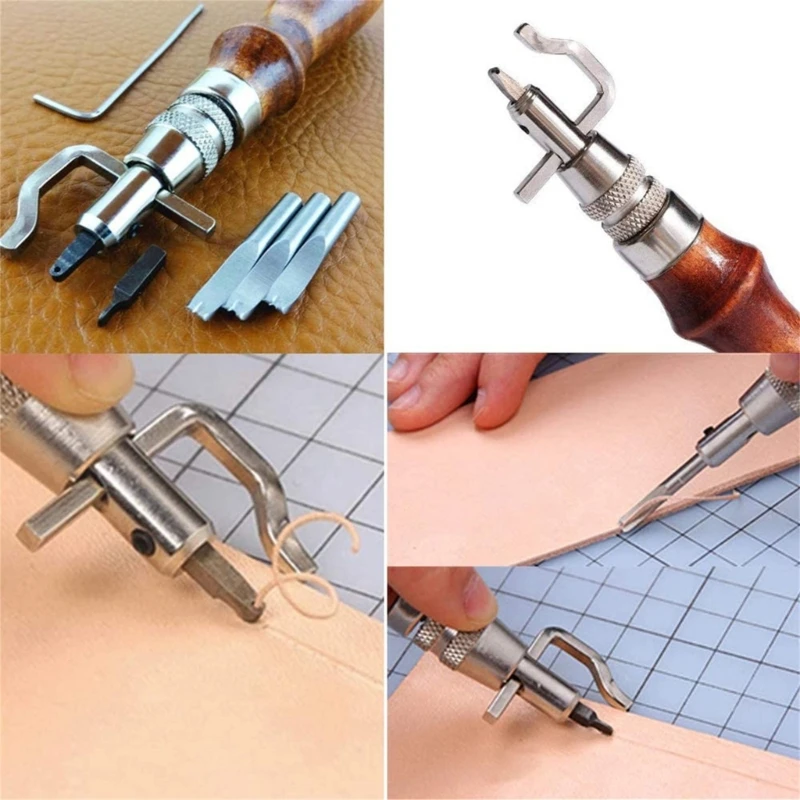 Leather Working Tool Leather Craft Tool Set Leather Edges Polisher Leather Groover for DIY Leather Hand Stitching Dropshipping