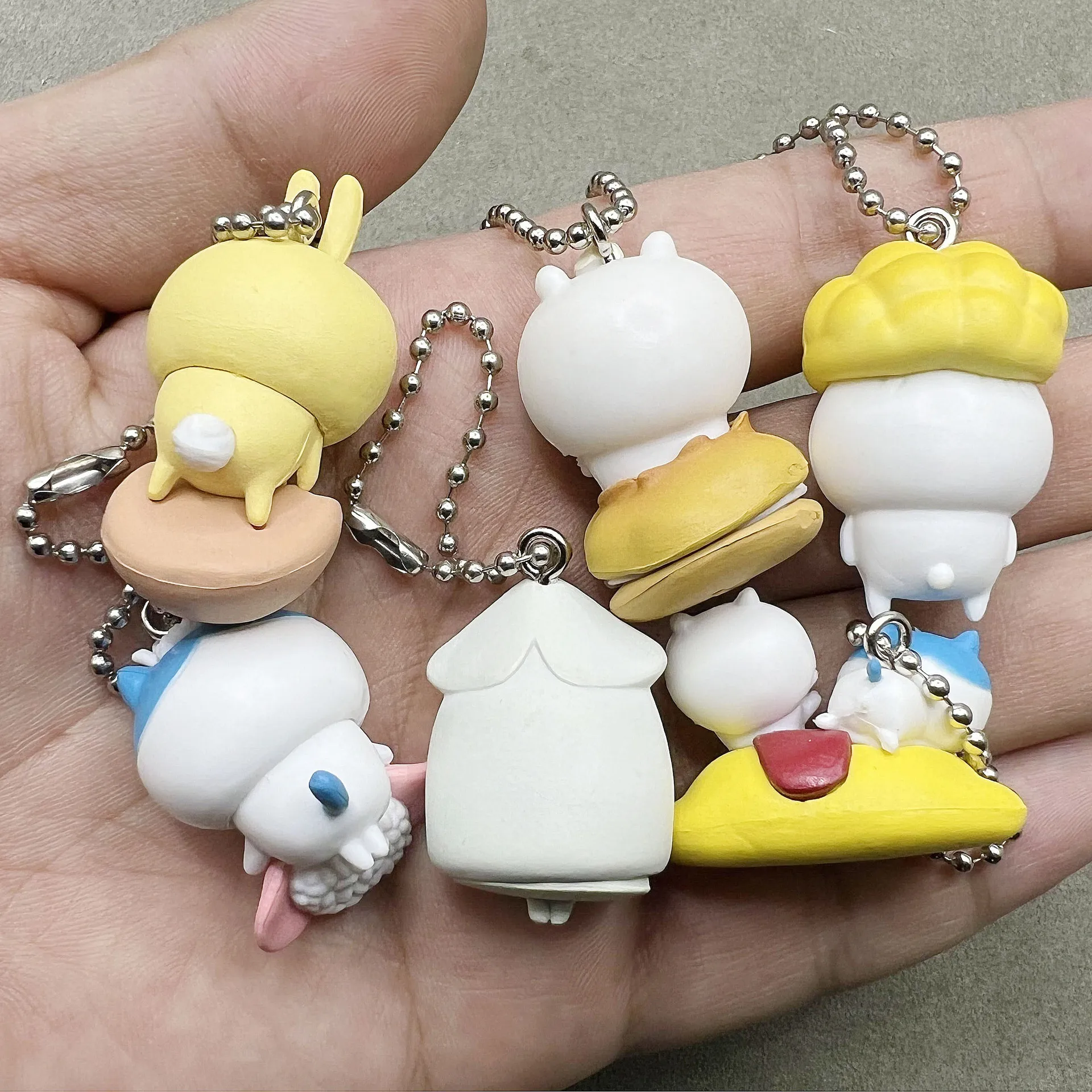 6pcs forchiikawa Mini Doll Figurine Keychain Pendant DIY Crafting Accessory Backpack Decoration view 2