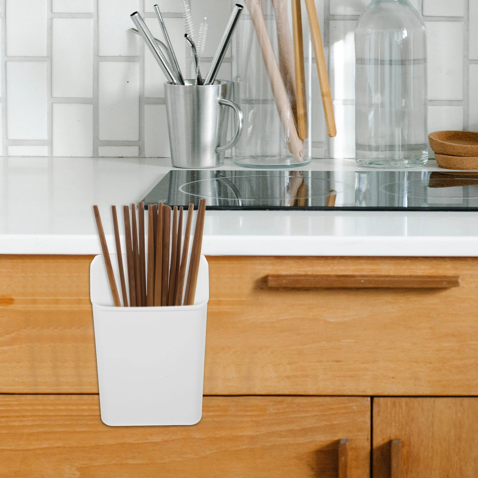 

Kitchen Storage Basket White Short Cabinet Door Hanging ganizer for Spices Garlic Ginger Vegetable Sundries Tidy Neat PP