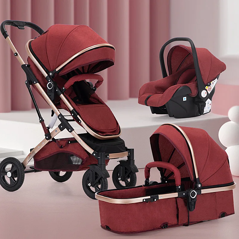 

High 3 In 1Quality Stroller High Landscape Poussette Multi-Functional Baby Pram Baby Carriage Luxury Baby Carriage