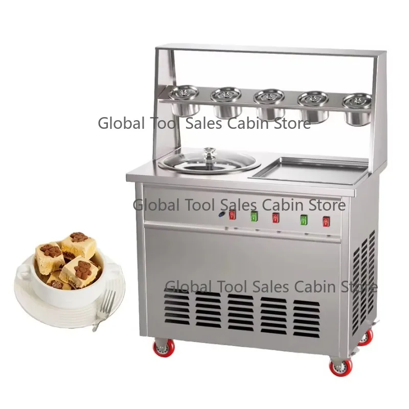 

Wholesale Price Mini Flat Pan Fry Roll Ice Cream Making Machine Automatic Equipment for Fruit Milk Water New Condition