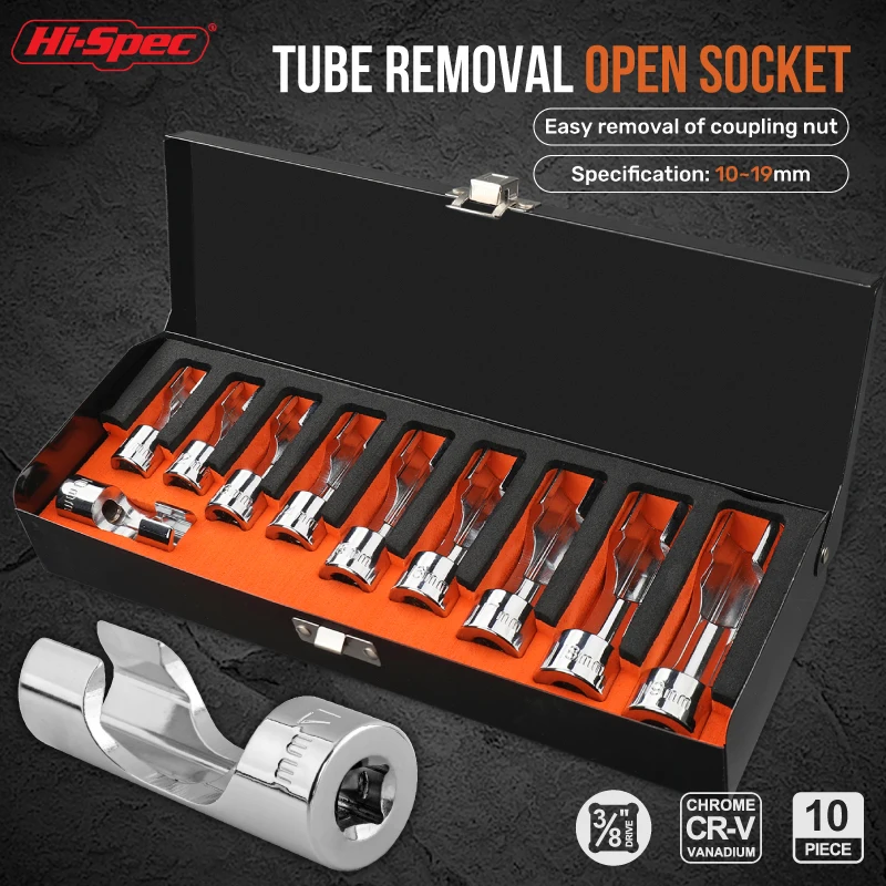 

Hi-Spec 10pcs 3/8" Bit Socket Hex Torx Screwdriver Bits Tools Set Kit Fuel Line Removal Open Socket Set Socket Kit Set