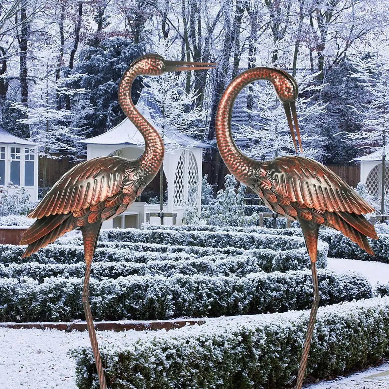 

Crane Garden Sculptures &Statues Heron Decoy Large Size Metal Birds Yard Art Standing Vintage Brass Heron Lawn Ornament Outdoor