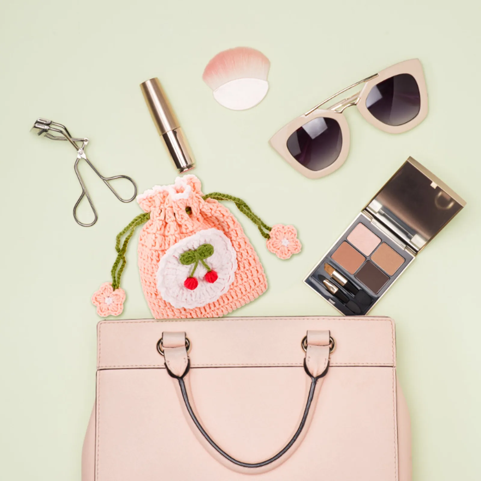 

Маленькая плетеная сумочка для женщин, вязаная крючком сумка на шнурке, легкий чехол ручной работы для хранения помады, наушников, ключей, для путешествий и пляжа