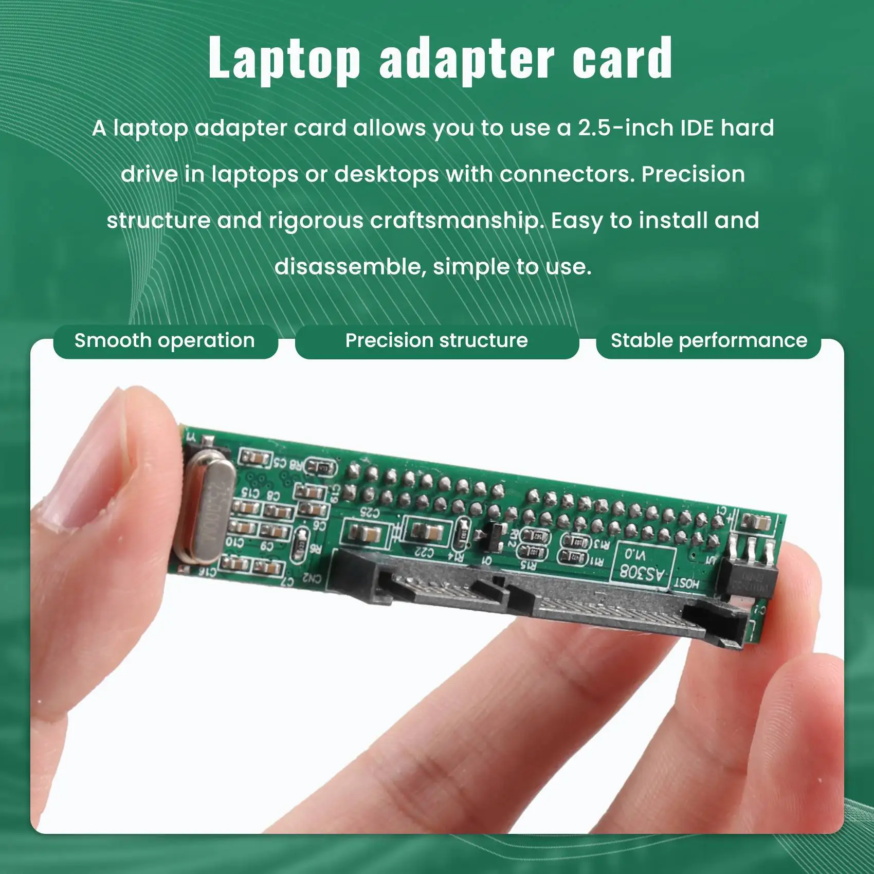 2.5 Inch Ide To Sata Adapter, Convert Laptop 44 Pin Male Ide Pata Hdd Hard Disk Drive Ssd To A Serial Ata Port
