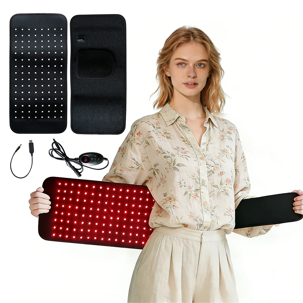 

Портативный поясной LED-аппарат с красным светом 660 нм и инфракрасным светом 850 нм для терапии, облегчения боли в спине, коленях, руках, ногах и снятия усталости организма