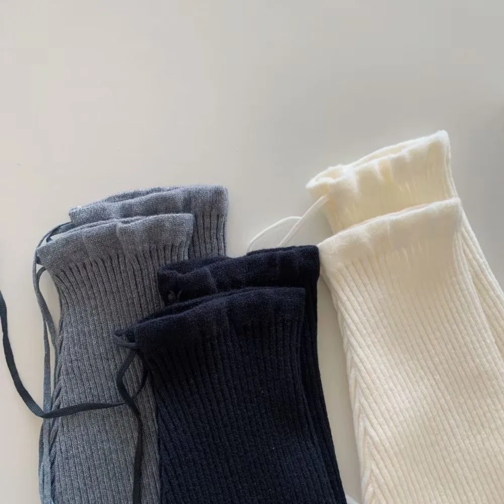 Nuevo Cubiertas para piernas de Color sólido, diseño de correas, cubierta cálida para pies, calentadores de piernas