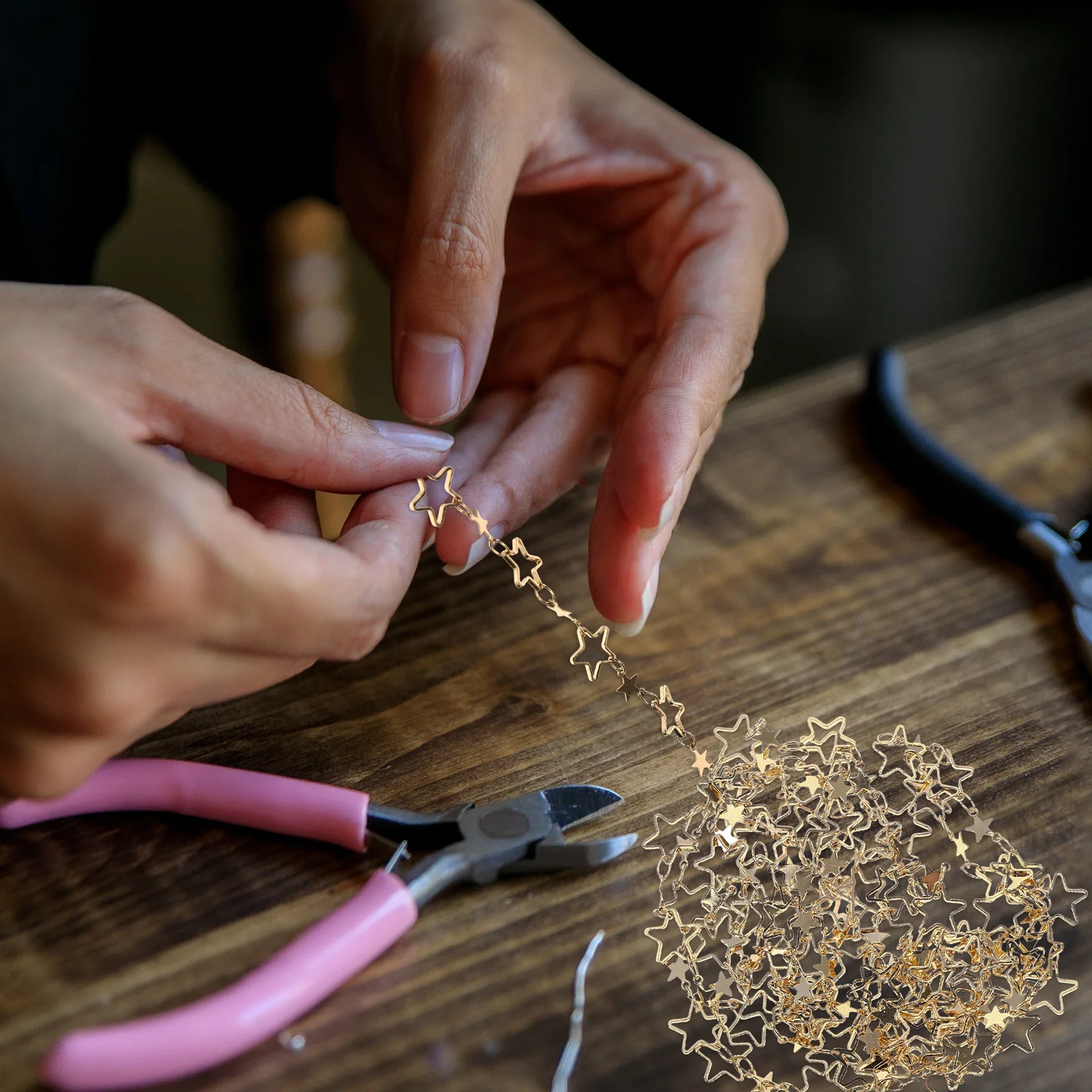 

Five Pointed Star Copper Necklace Making DIY Jewelry Accessories Multipurpose Craft Chains Pendant Lanyard Bracelet Decorations