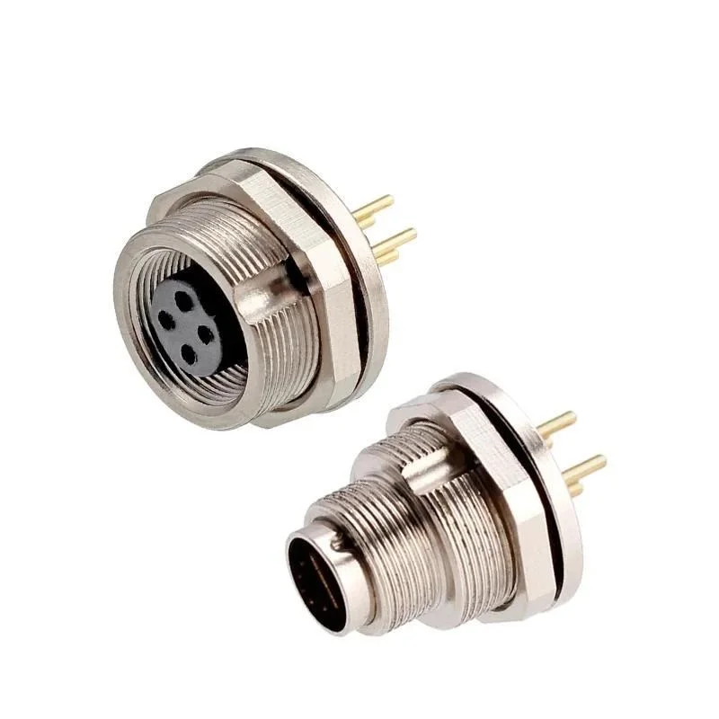 2 Pin M9 PCB Connector Male&Female Front Mount Sensor 3/4/5/6/7/8 Pin Optional Panel Mount Socket