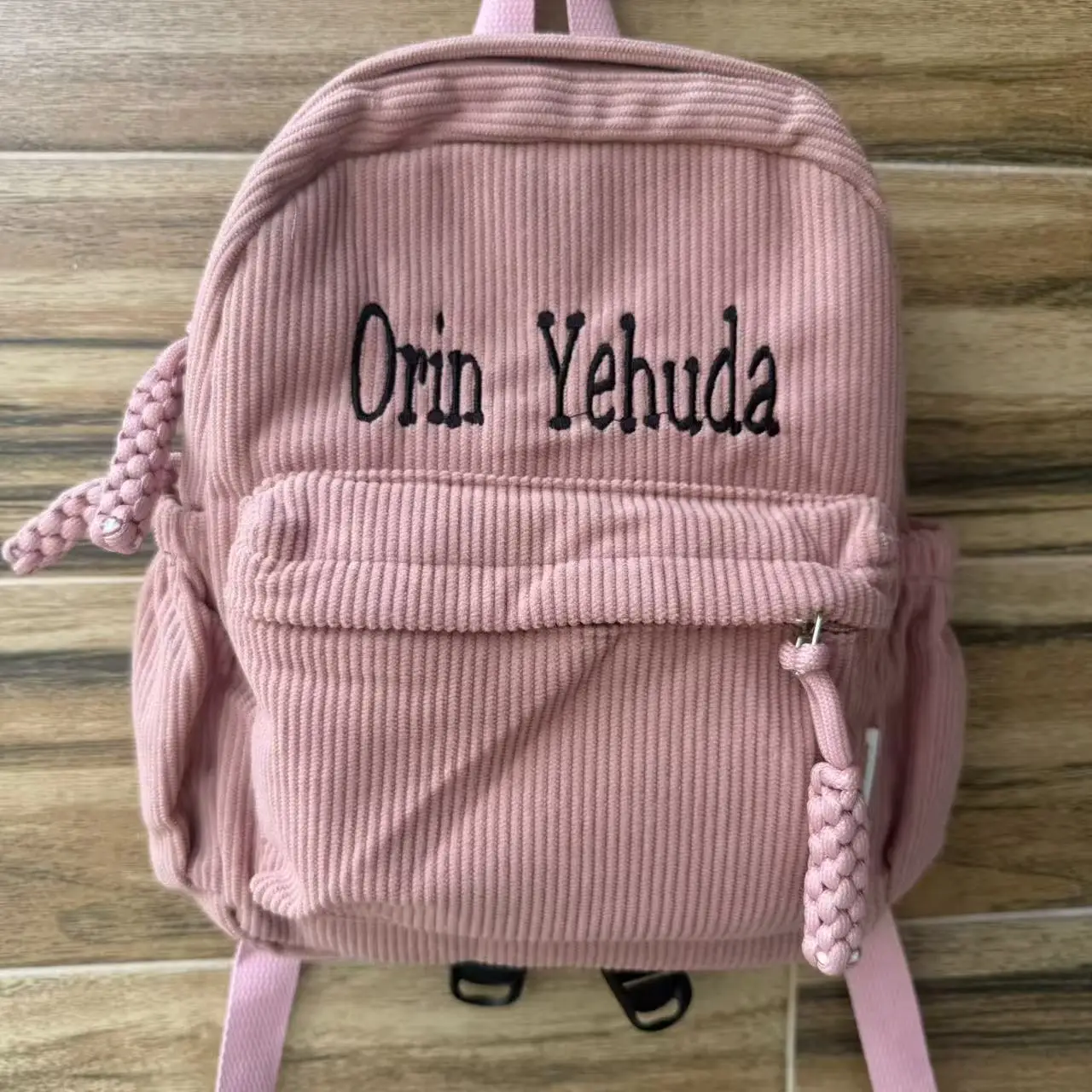 Custom Name Corduroy Backpack Personalized Girl Gift Bag Simple Outdoor Autumn/Winter Women's Bag, Christmas Unique Gift