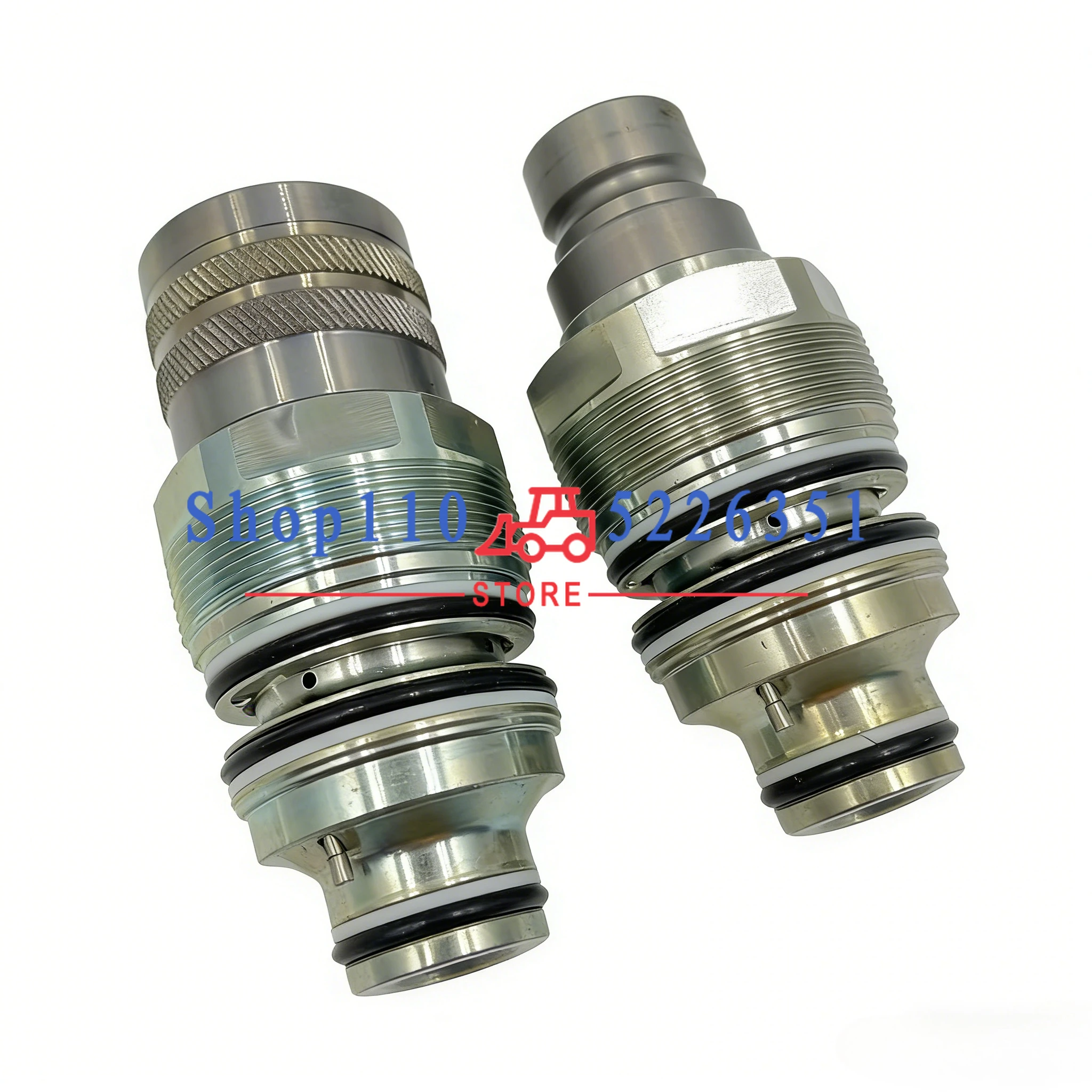 

A Pair Hydraulic Flat Face Coupler Kit 6680018 6679837 for Bobcat 753 S175 S300 S650