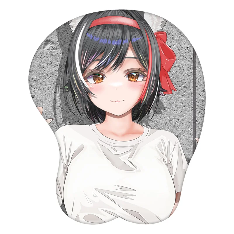 3D Mouse Pad Ookami Mio Azur Lane Anime Wrist Rest Silicone Sexy Creative Gaming Mousepad Mat