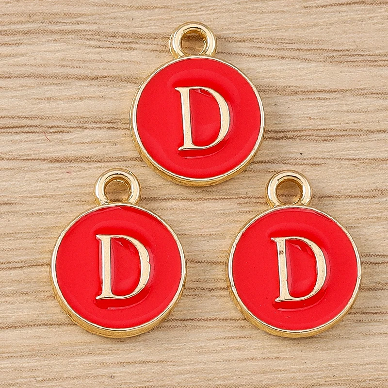 10 Stück 11x14mm Niedliche Emaille-Buchstabenanhänger A-Z für Schmuckherstellung, Ohrringe, Anhänger, Halsketten, DIY-Bastelbedarf – Detail 6
