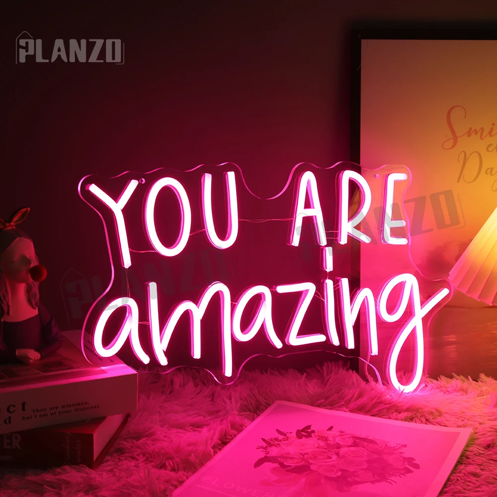 Neon Sign Room Decor Wedding Neon Led Sign For Inspirational Pink You Are Amazing Remember That LED Neon Light Sign 'Til Death